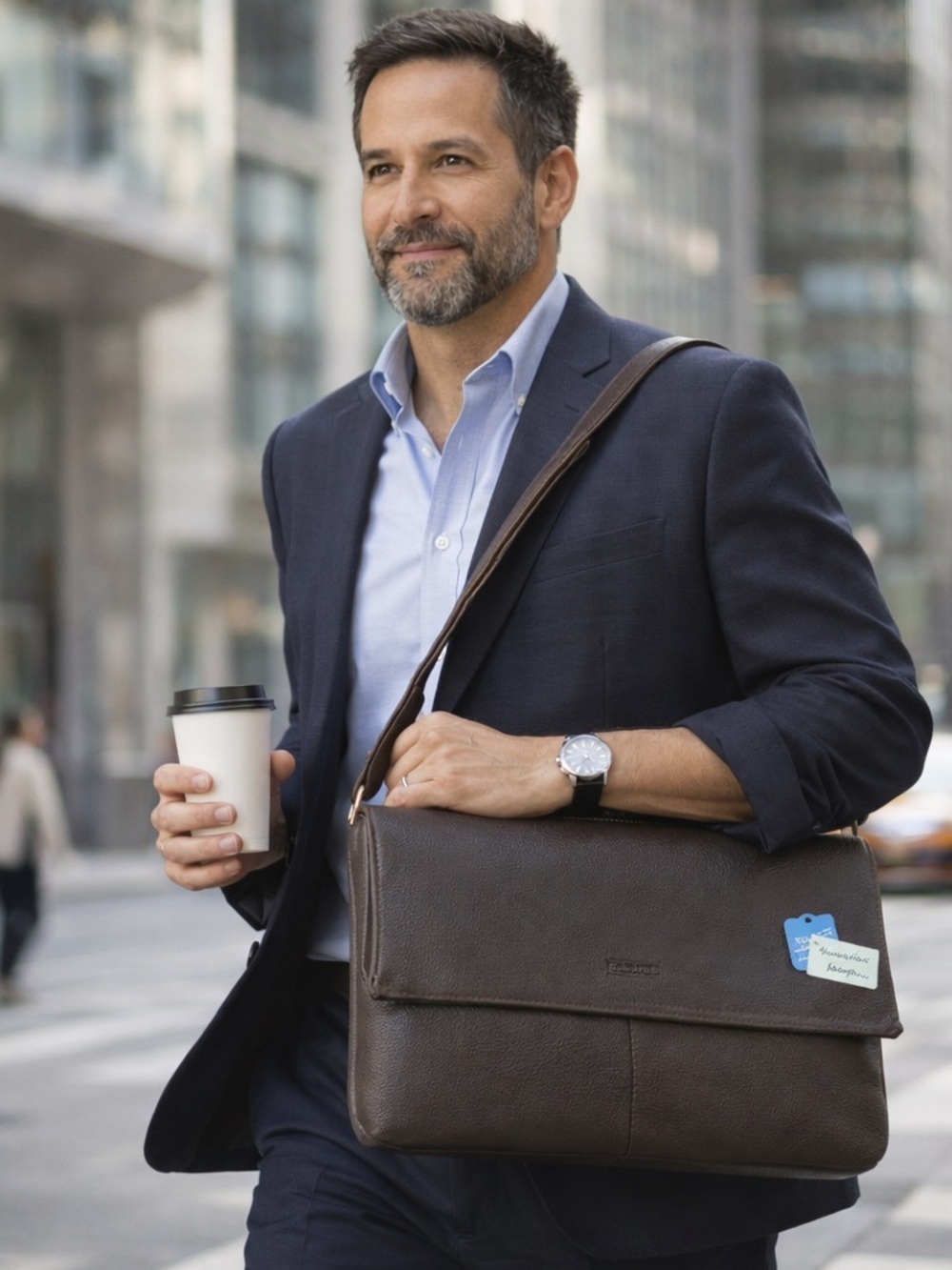 PICARD Men’s Milano Business Bag Café NWOT